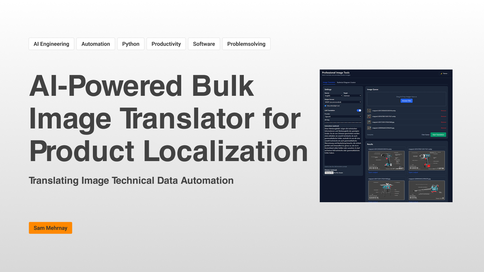Project image 1 for AI-Powered Bulk Image Translator for Product Localization